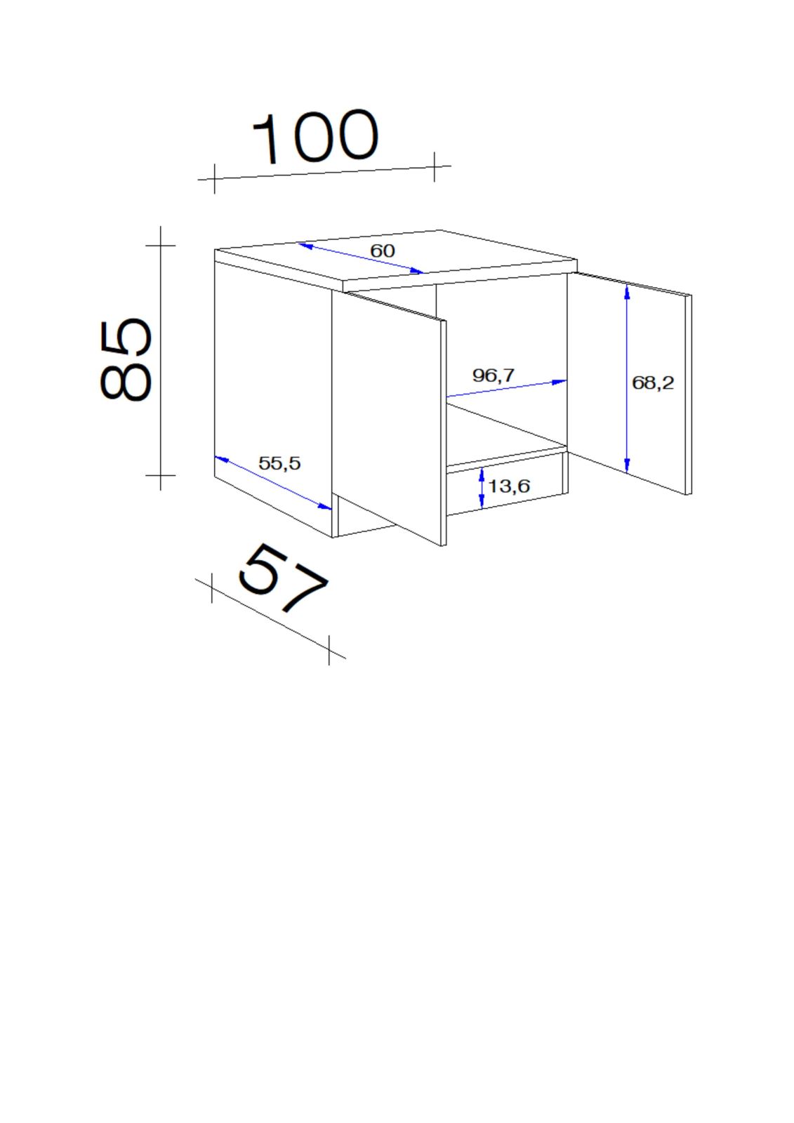 Spülenunterschrank LUCCA - weiß - Caledonia - mit Spüle - 100 cm