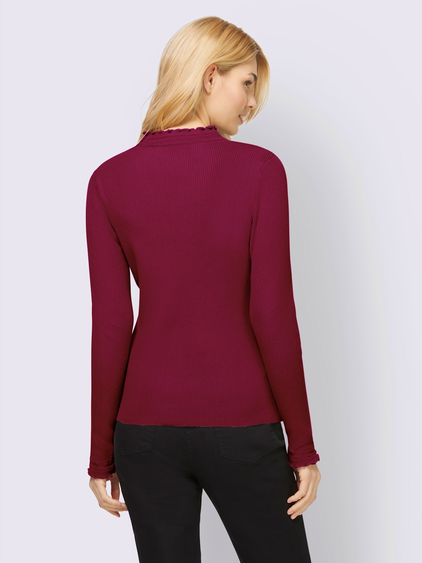 Pull col montant froncé