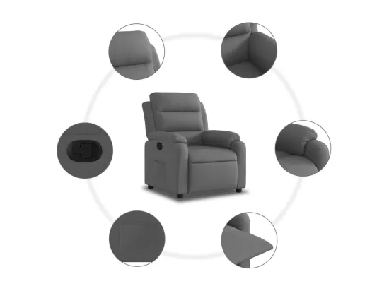 Fauteuil inclinable Gris foncé Tissu