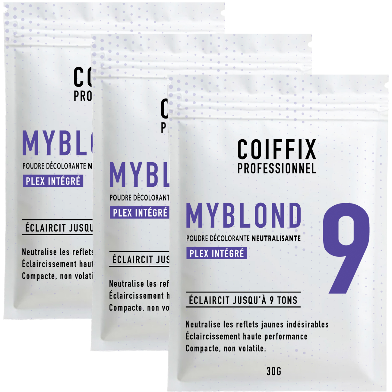 3 Sachets Poudres Dcolorantes 9 Tons MyBlond Coiffix Professionnel