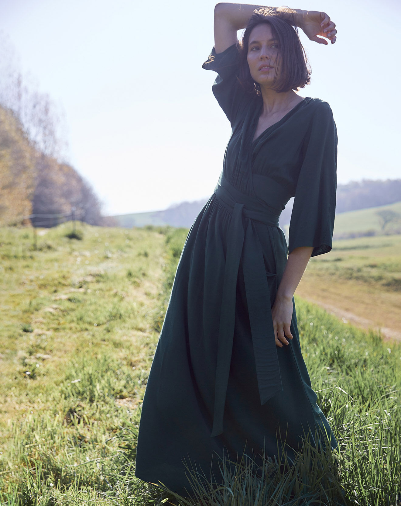 Cyrillus Robe Cache-coeur vert foncé