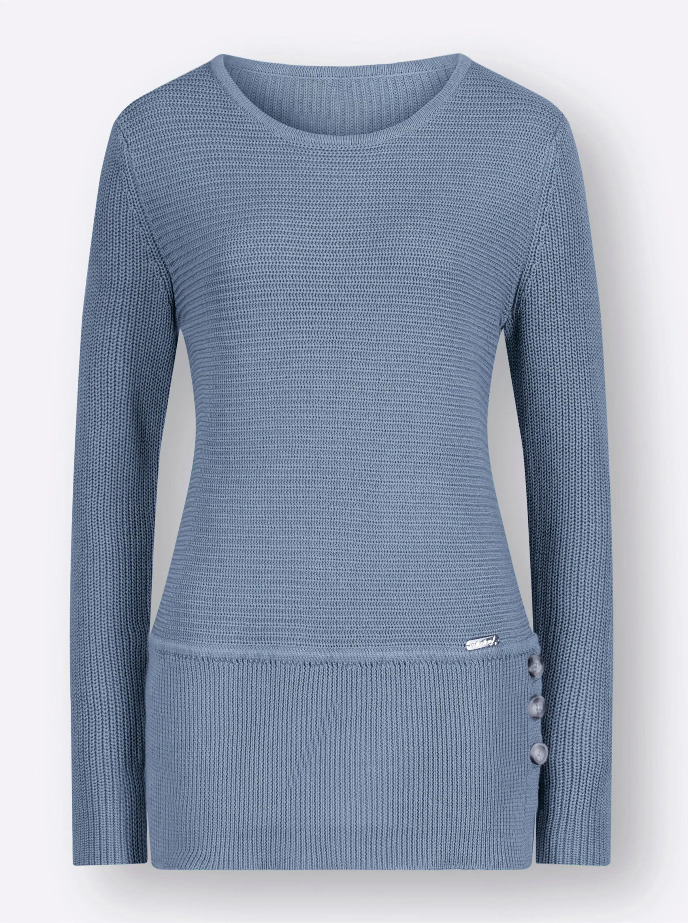 Rundhalspullover in bleu