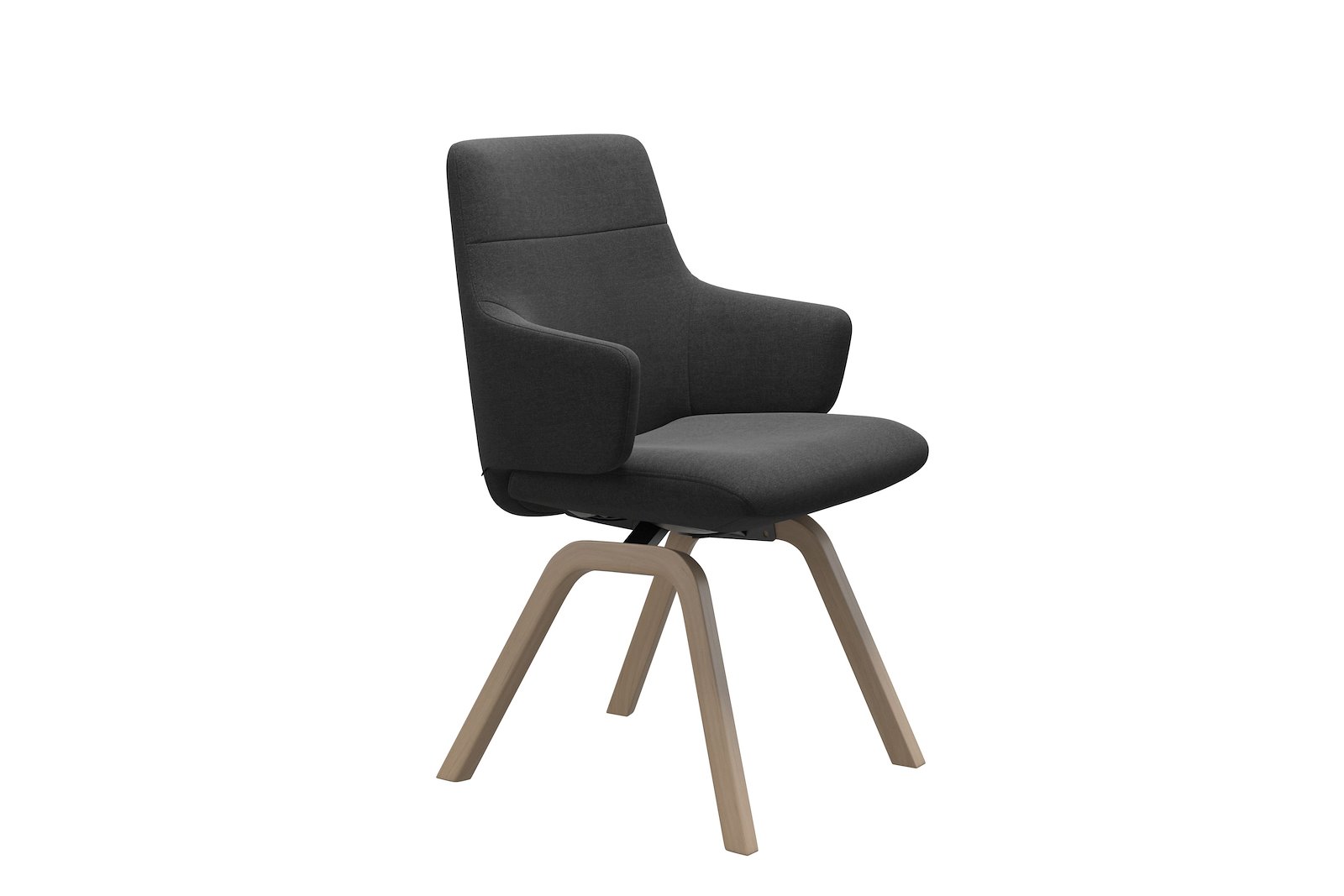 Chilli spisestol Tekstil Dahlia grey med hvitlasert understell