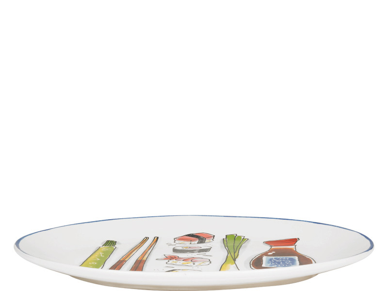 Ovale Bord 27cm Blond Sushi Chopsticks