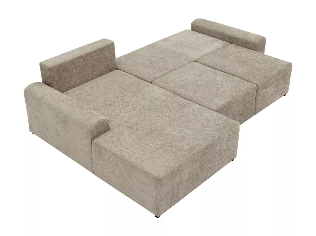 Canapé d'angle Stonecrest 105, Gris, Fonction de couchage, Boîte de literie, 258x168x85cm