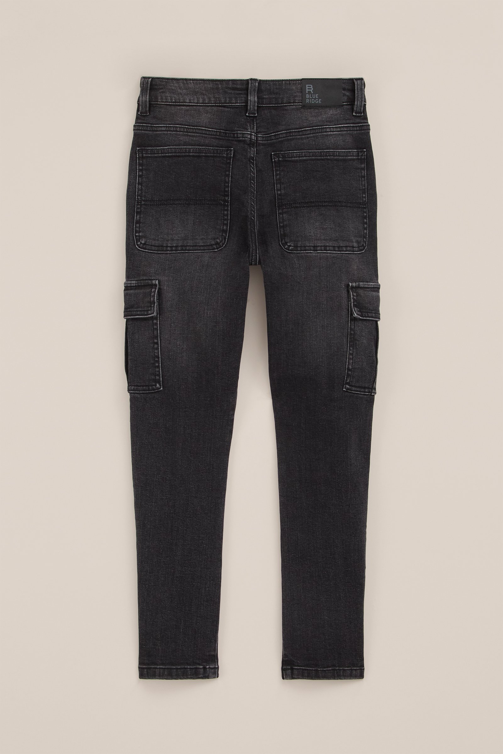 Jongens regular fit jeans met cargozakken Blue Ridge Zwart