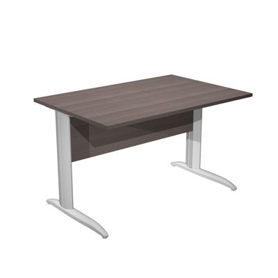 Bureau droit Trend - L120 - Pieds métal en L - plateau imitation frêne toscan - pied métal alu
