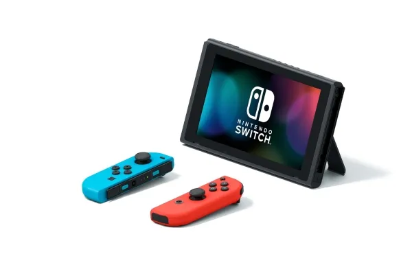 Nintendo Switch with Neon Blue and Neon Red Joy-Con - Spilkonsol - Full HD - sort, neonrød, neonblå