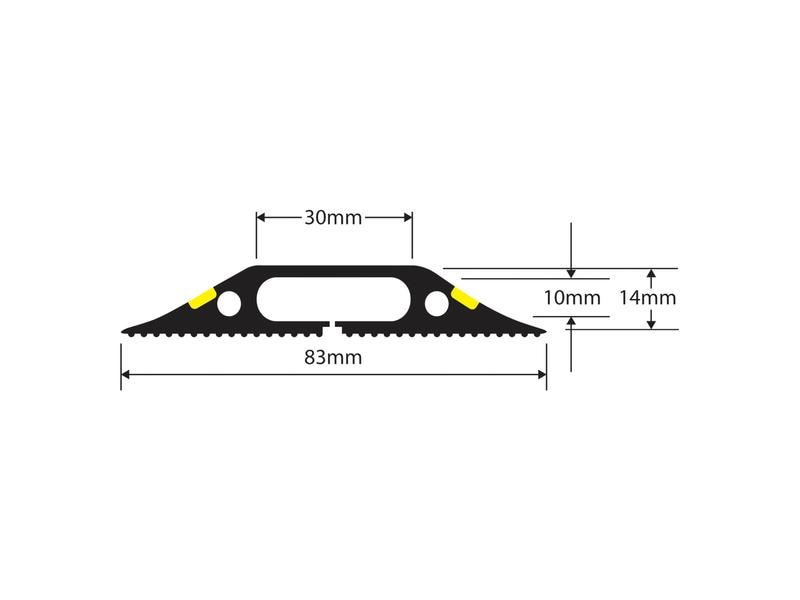 STEFFEN Kabelbrücke D-Line 14 x 83 mm, 1.8 m, Schwarz Aufboden Kabelabdeckung
