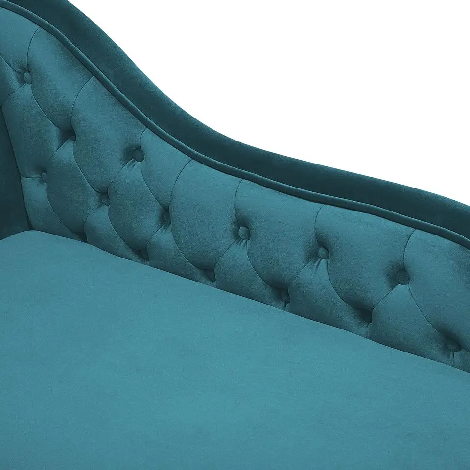 NIMES - Chaise longue - Groen Blauw - Linkerzijde - Fluweel