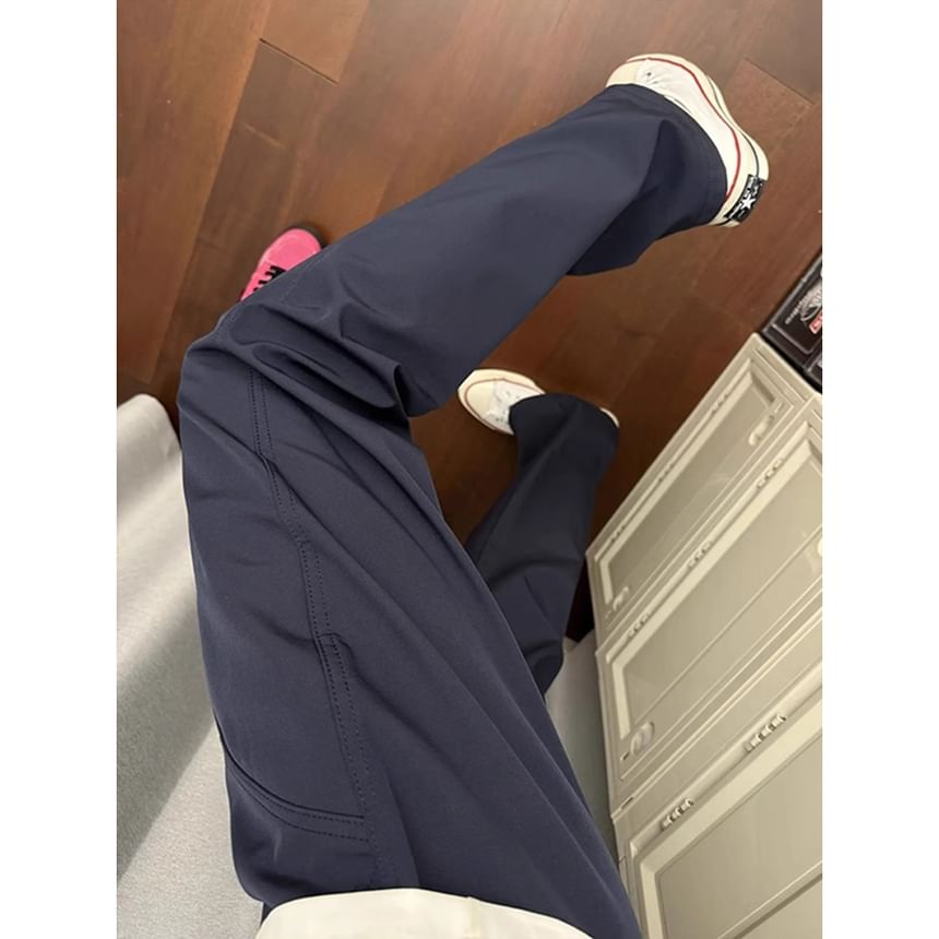 Kimeya - Hoge taille effen rechte broek