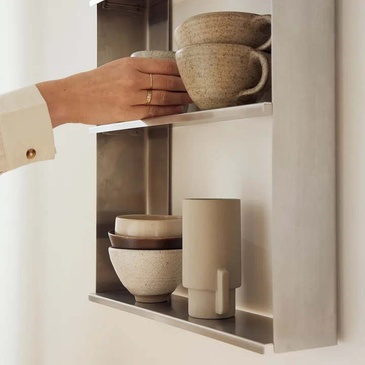 Form & Refine - Taper Wandregal, 40 x 65 cm, Edelstahl