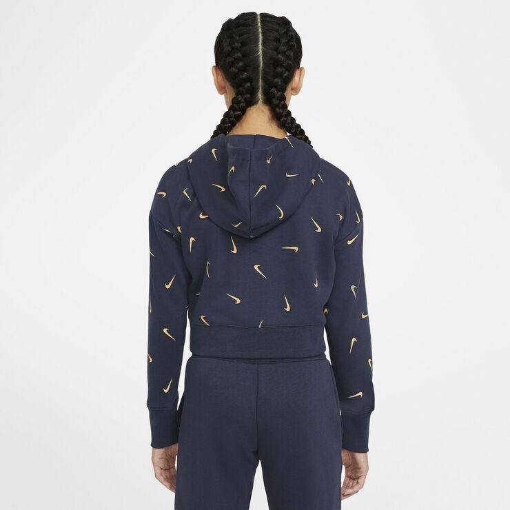 Nike Sportswear Cropped French Terry Hættetrøje Blå