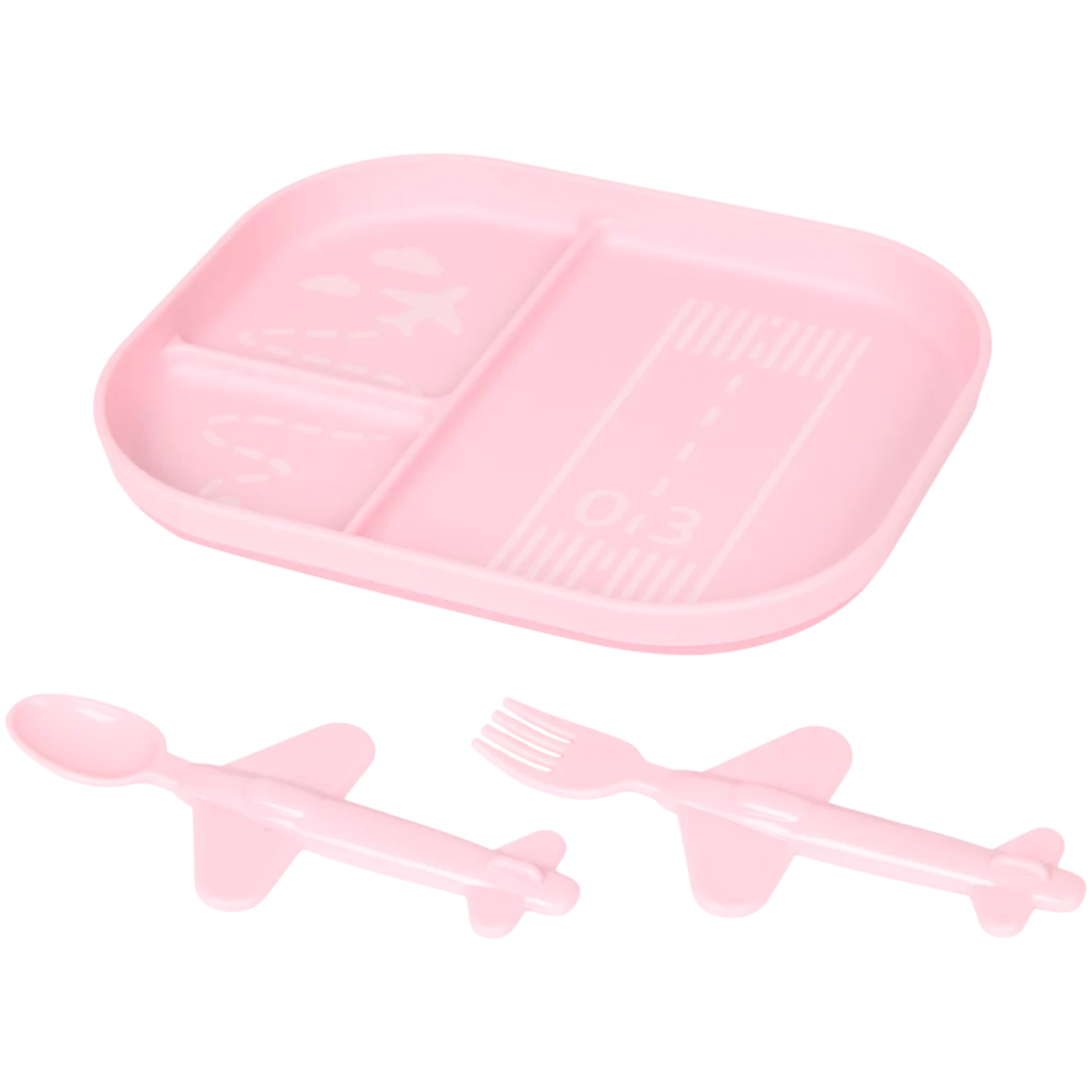 Assiette en silicone avec couverts
