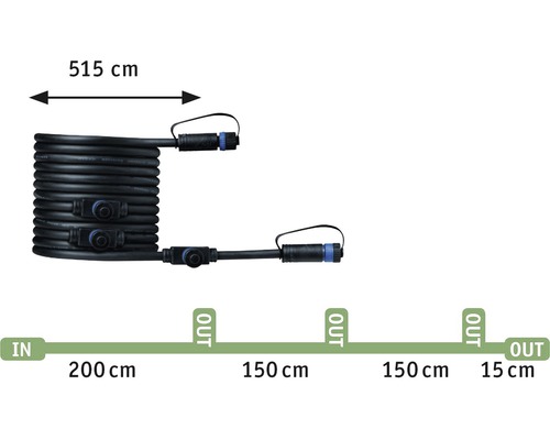 Paulmann Plug & Shine LED grondpen verlengset IP67 dimbaar 3x6W 270 lm 3000K Sting antraciet 230/24V 3 stuks