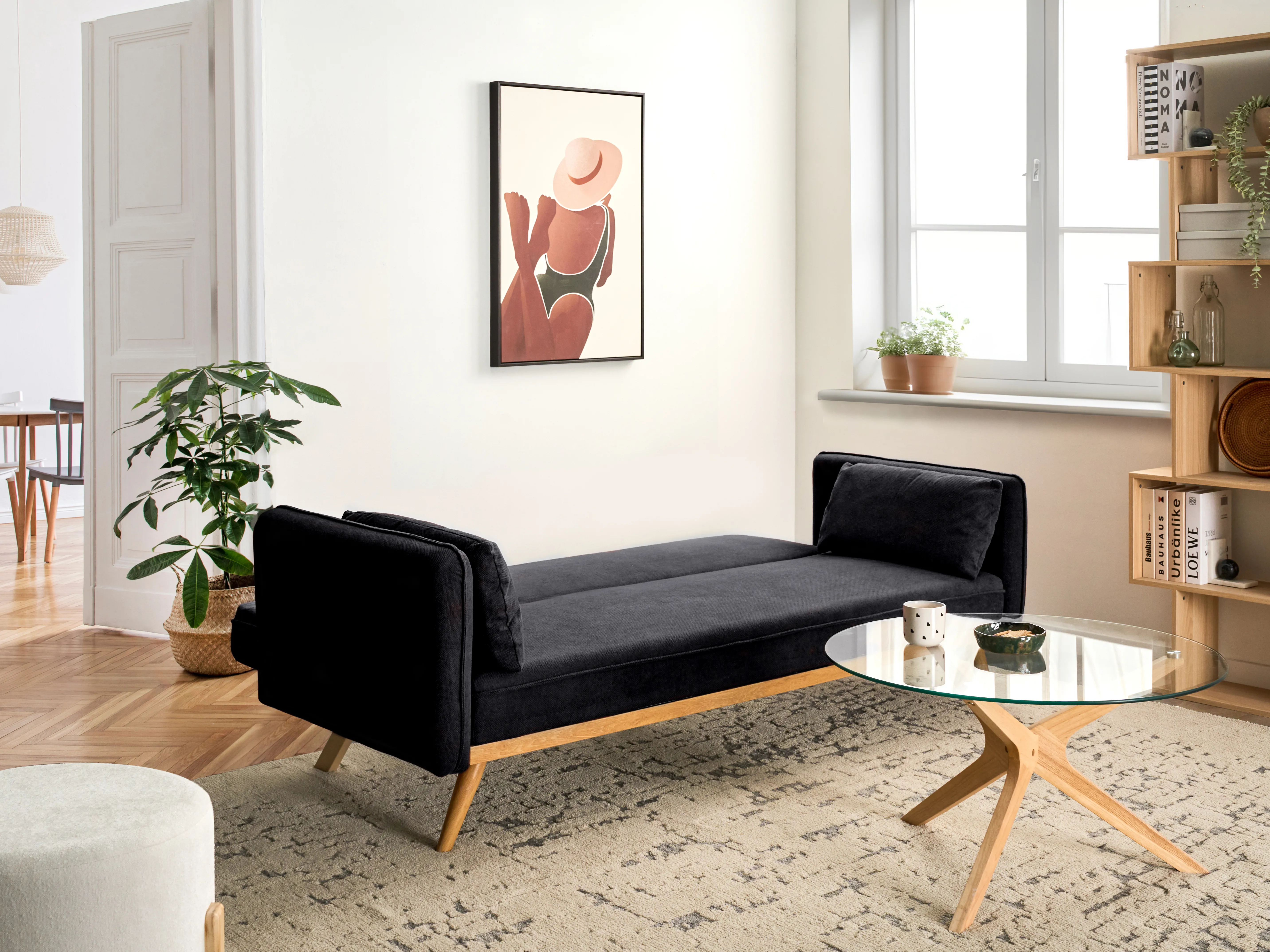 Slaapbank ASAA Stof Zwart