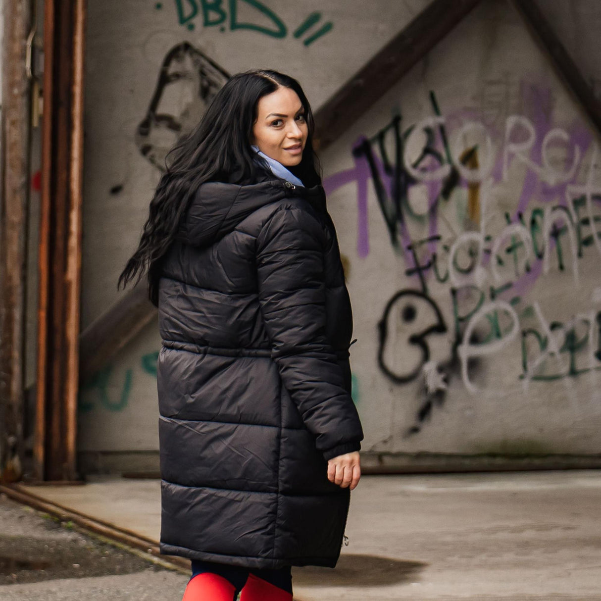 FILA<br>WOMEN EMBLA long hooded puff jacket