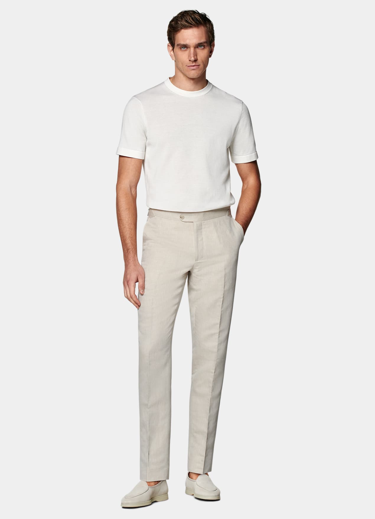 Pantalon Slim Leg Straight sable