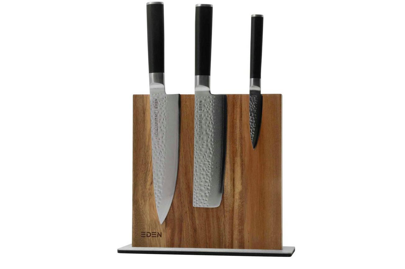 Eden Magnetic Knife Block EQB101 acaciahout