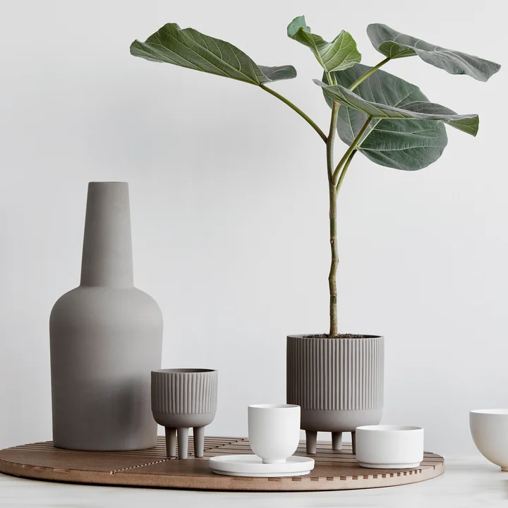 Kristina Dam Studio - Bowl Blumentopf L, Ø 18 cm, grau
