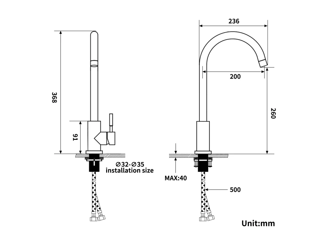 2pcs Robinet Cuisine, Mitigeur Evier Flexible Rotatif à 360°, Mitigeur Cuisine Acier Inoxydable avec Aérateur Démontable, Doré Brossé U-Forme
