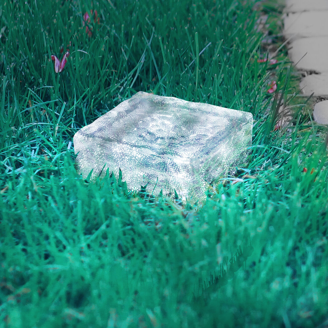 Pratik Garden 8 Pavés solaires LED transparents - 10x10x5 cm