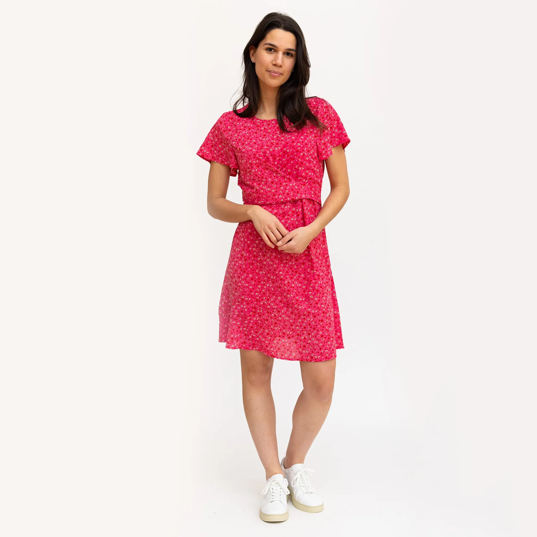 Bella Maternité Robe Fleurs Fuchsia