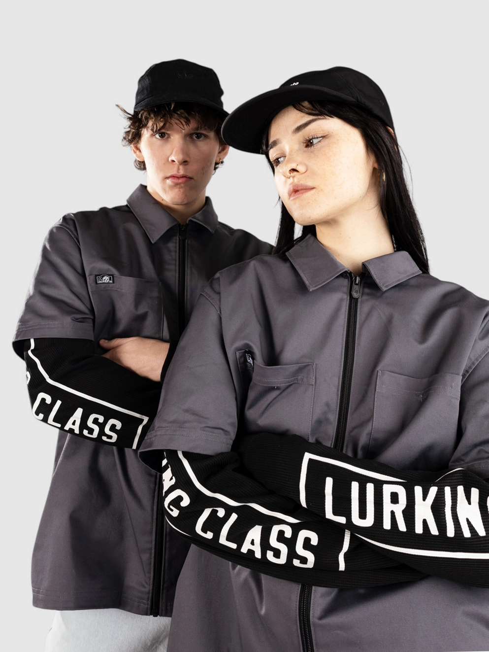 Lurking Class Stay Sharp Zip Work Shirt charcoal/black