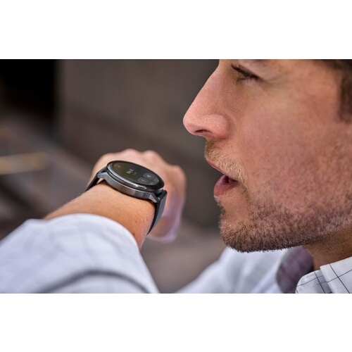 Montre connectée Garmin Venu 4 noir et gray - bracelet silicone noir - 45mm