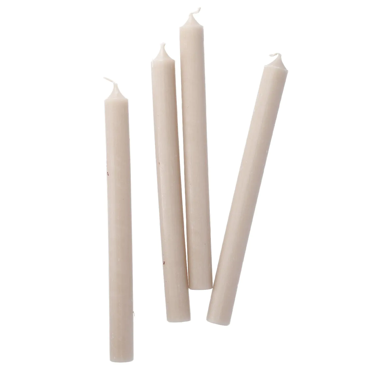 4er Set Stabkerze Rustik, sand, 25 cm