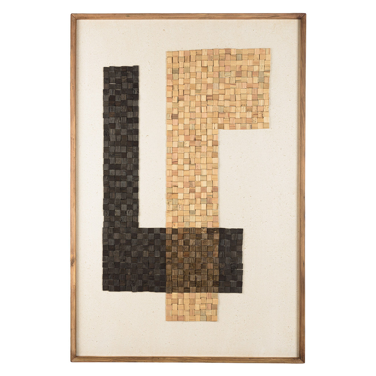 Macabane Décoration murale Mosaïque beige/noir - 82x122 cm