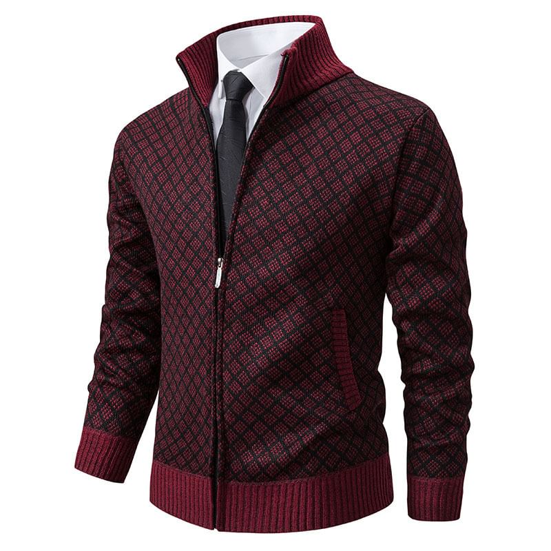 YIKES - Geruite Cardigan met Opstaande Kraag en Rits