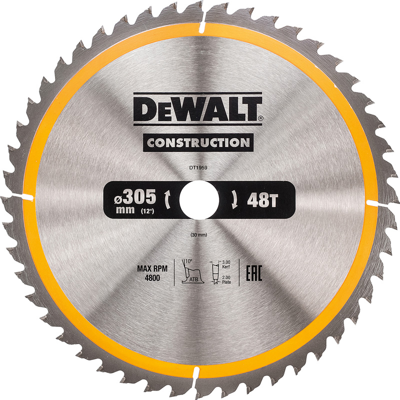 DeWALT Construction cirkelzaagblad 305x30mm 48T