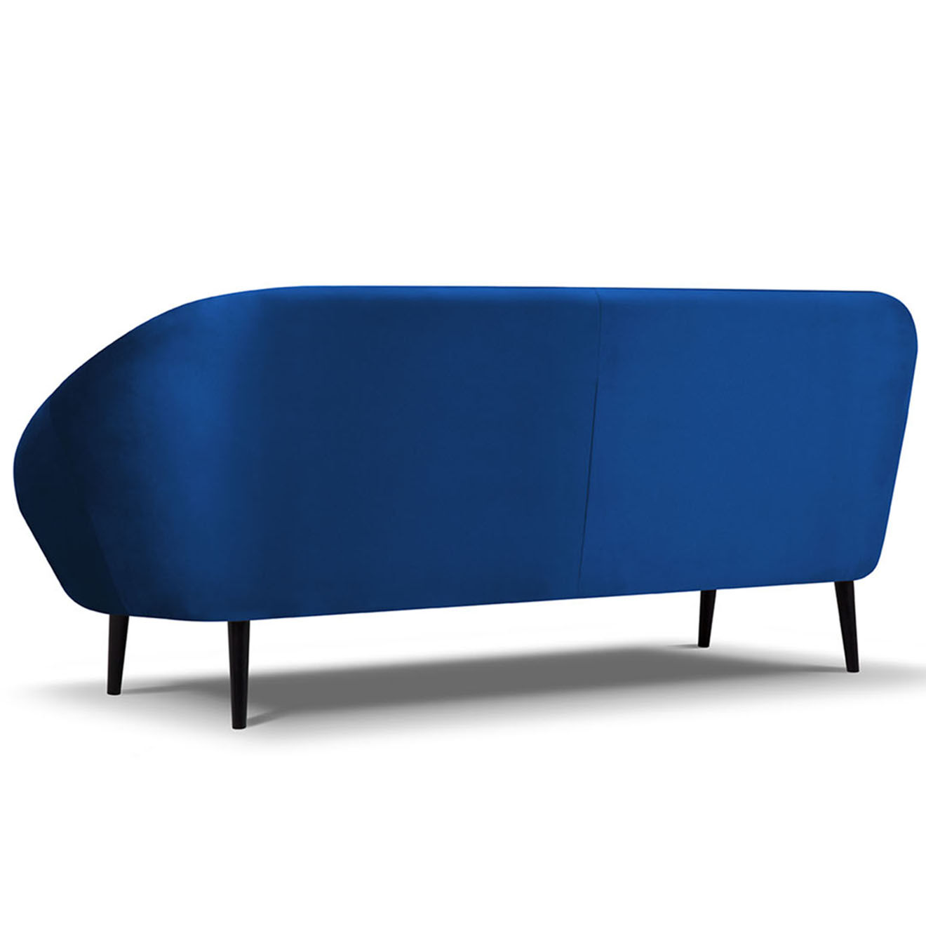 Mazzini Sofas Canapé velours petale 3 places bleu roi - 222x90x92 cm