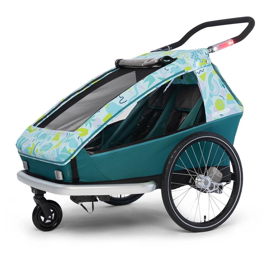 CROOZER Kinderfahrradanhänger Kid Vaaya 2 Colourful Journey inklusive Sonnenschutz