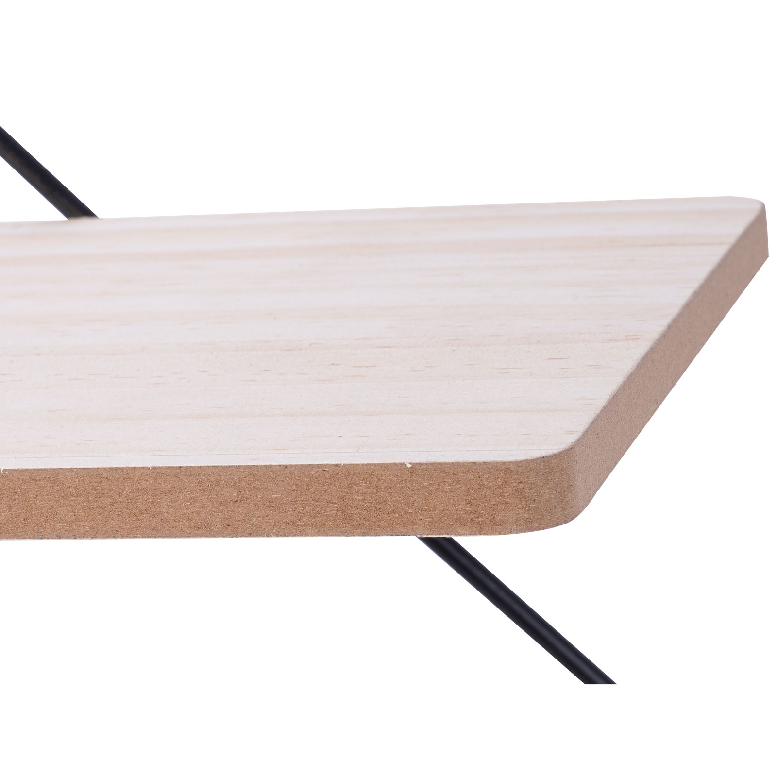 Wandregal - schwarz-natur - 60 cm