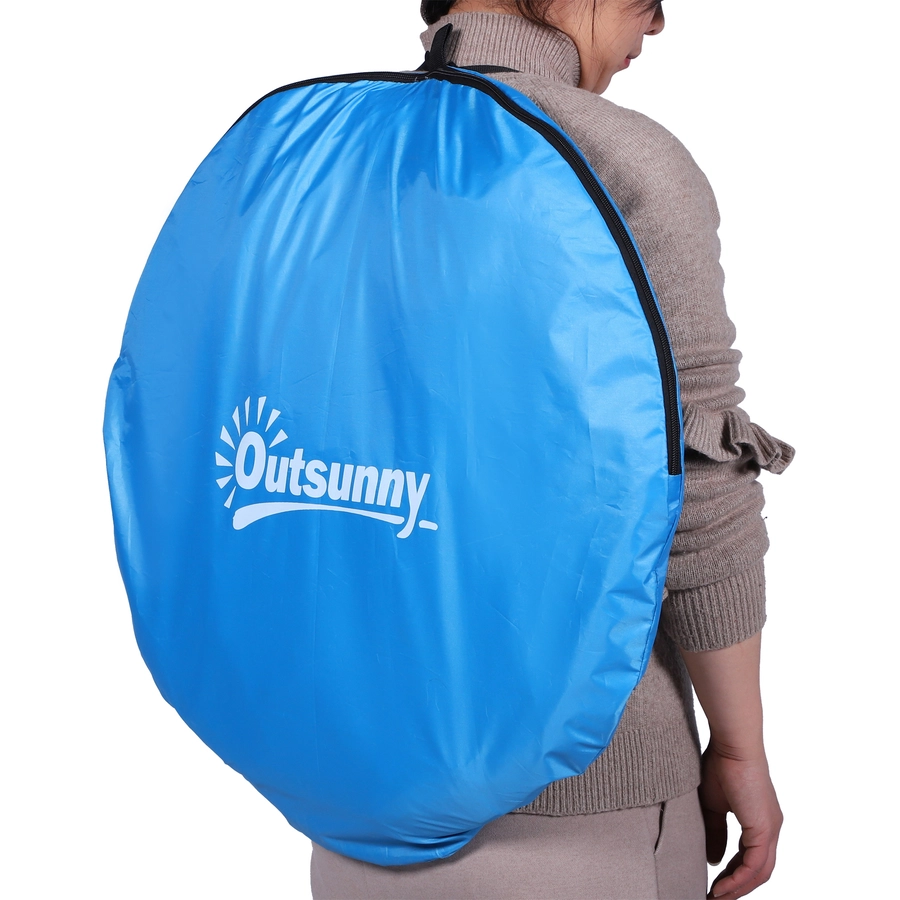 Outsunny Pop-Up Duschzelt mit Innentasche hellblau