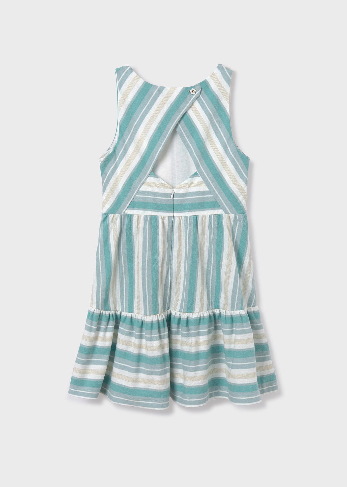 Vestido de malha listrada nas costas para menina da Better Cotton