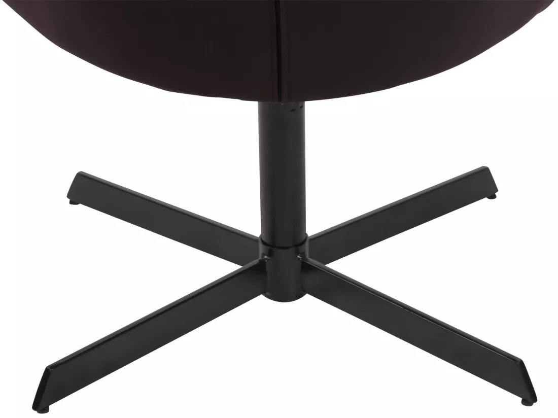 Chaise gondole - Similicuir & Métal noir mat - Marron - Welland