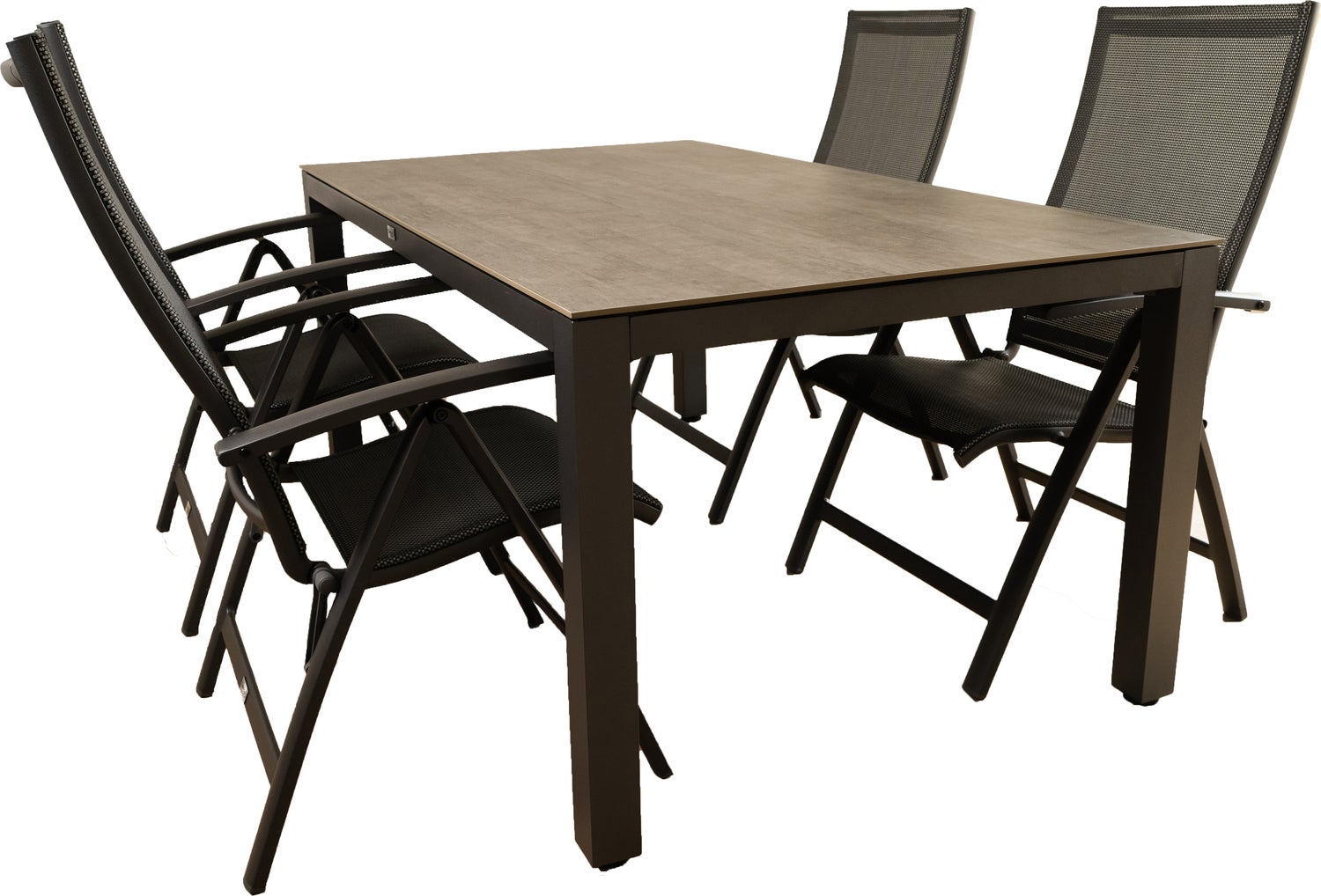 Tierra Outdoor 4-zits diningset Briga grijs met Ernesto antraciet