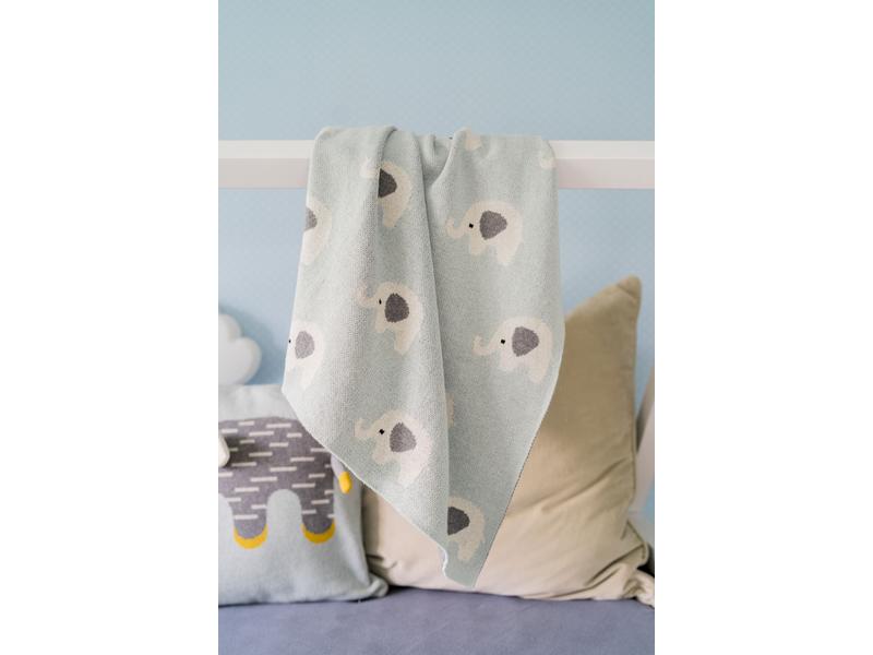 Kindsgut Kuscheldecke Elefanten 80 x 100 cm Kinderdecke für kleine Kuschler