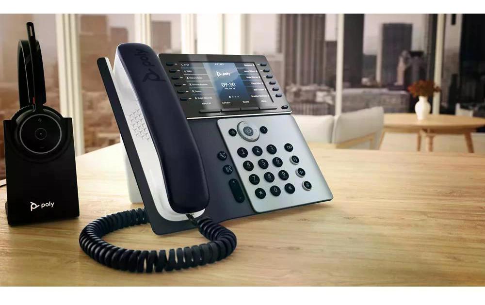 Tischtelefon Poly Edge E550 Grau/Schwarz/Weiss<br>Festnetztelefon der Spitzenklasse für Führungskräfte