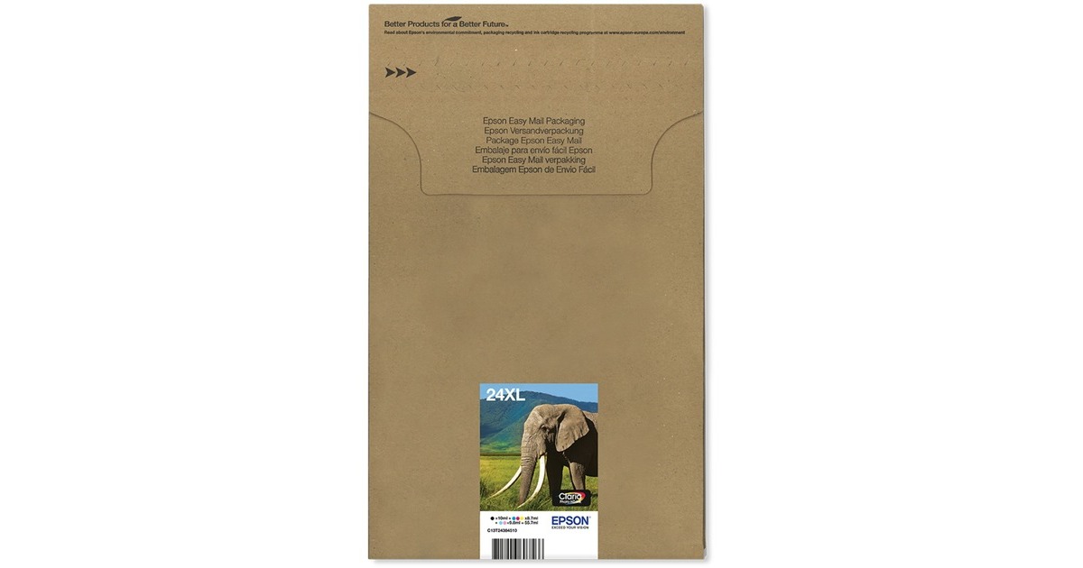 EpsonMultipack 6-colours 24XL EasyMail inkt  (C13T24384510, 'Olifant', 6-delig)