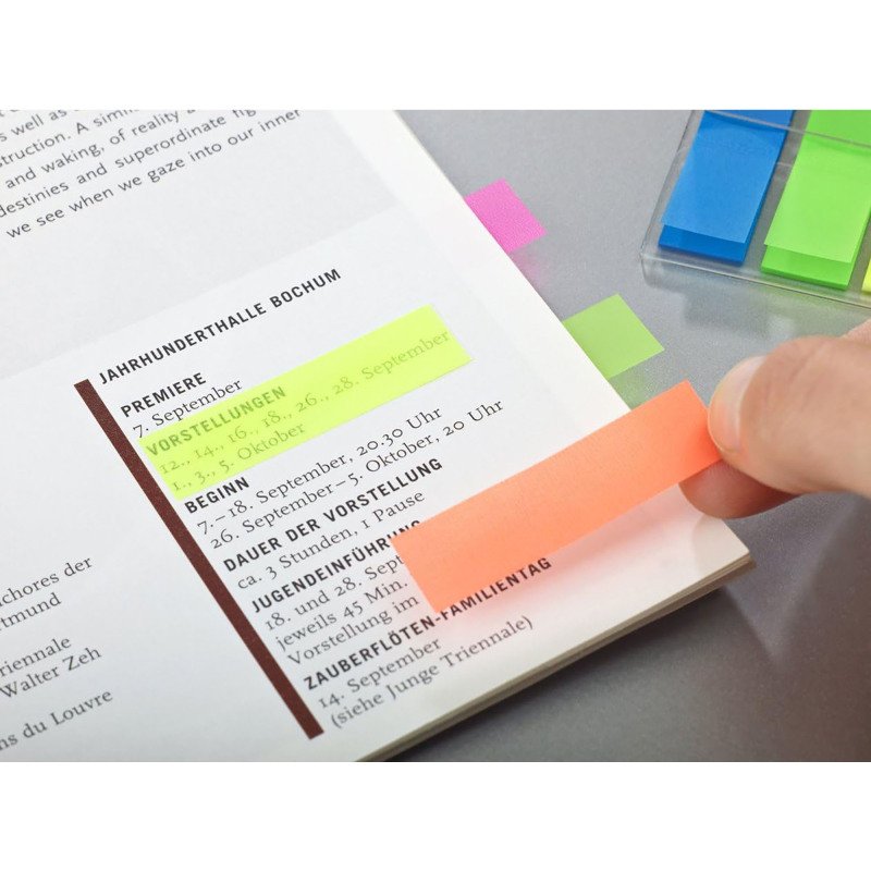 Marque-page Index, 11,9 x 43,2 mm, coloré