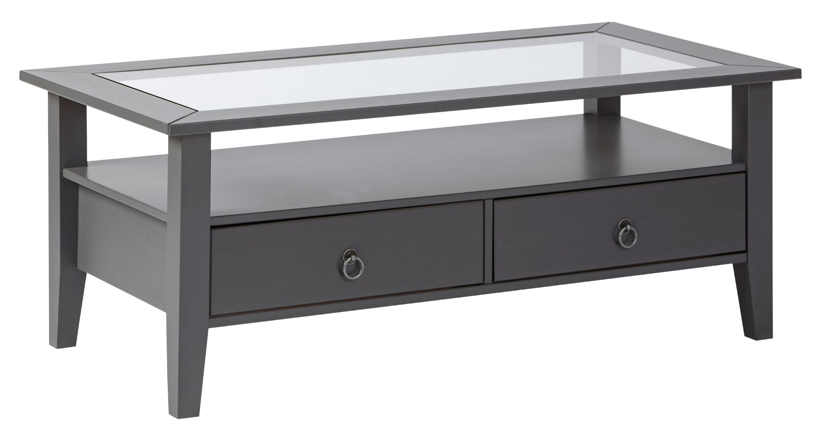 Couchtisch MILO 115x45x60 cm Massivholz Kiefer grau