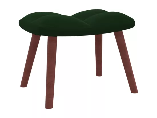 Chaise de relaxation avec repose-pied Vert foncé Velours