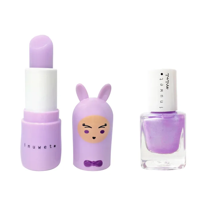 Inuwet Coffret duo vernis et baume à lèvres | Mauve