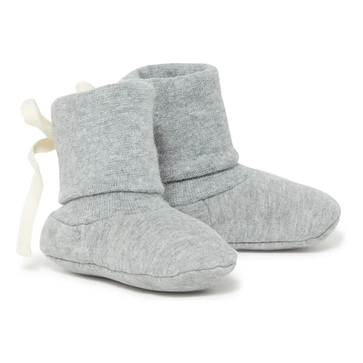 Gray Label Chaussons Baby Ribbed Coton Bio | Gris