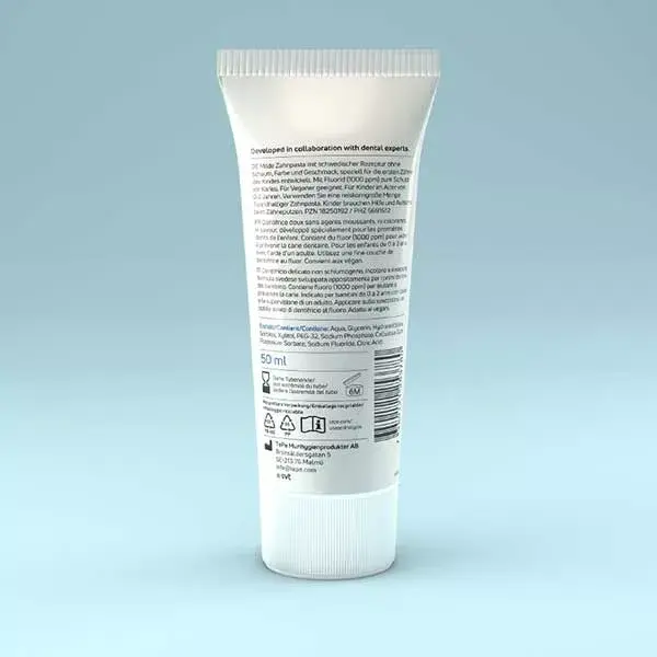 Pasta de dente infantil diária TePe para bebês de 0 a 3 anos, 50ml