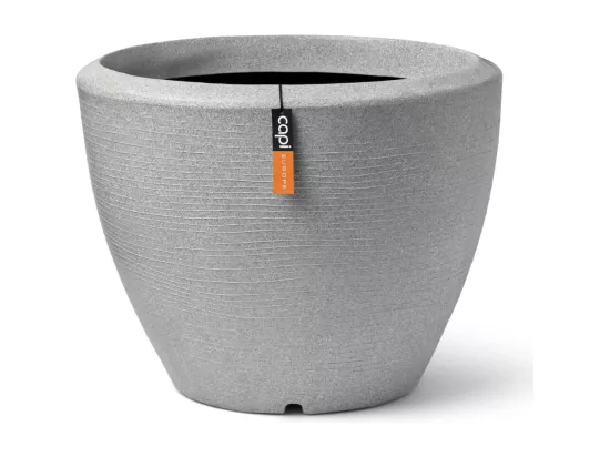 Pot à plantes conique bas Arc Granite 60x48 cm Ivoire